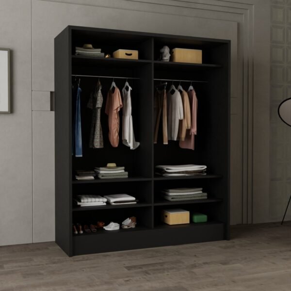 Chic Sliding Wardrobe White, Black, Grey, Walnut, Wenge, and Oak in 90cm, 120cm, 150cm, 180cm and 203cm