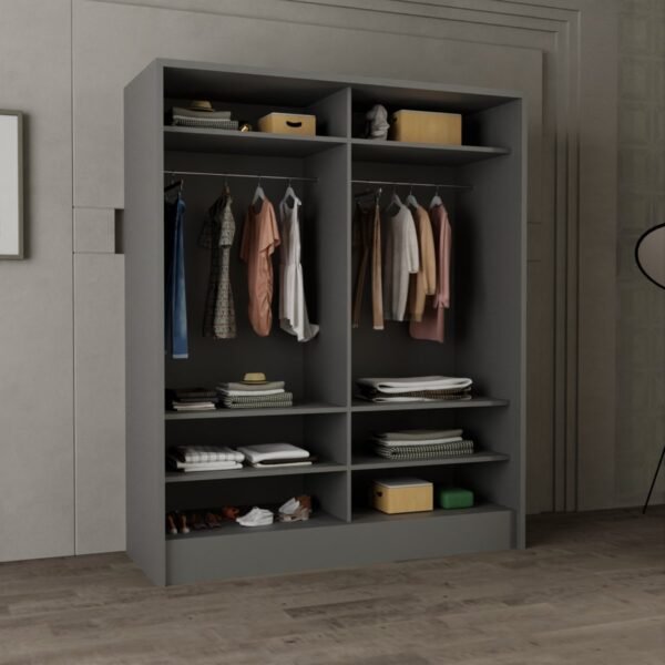 Chic Sliding Wardrobe White, Black, Grey, Walnut, Wenge, and Oak in 90cm, 120cm, 150cm, 180cm and 203cm
