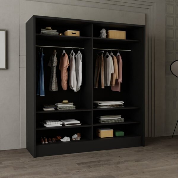 Chic Sliding Wardrobe White, Black, Grey, Walnut, Wenge, and Oak in 90cm, 120cm, 150cm, 180cm and 203cm