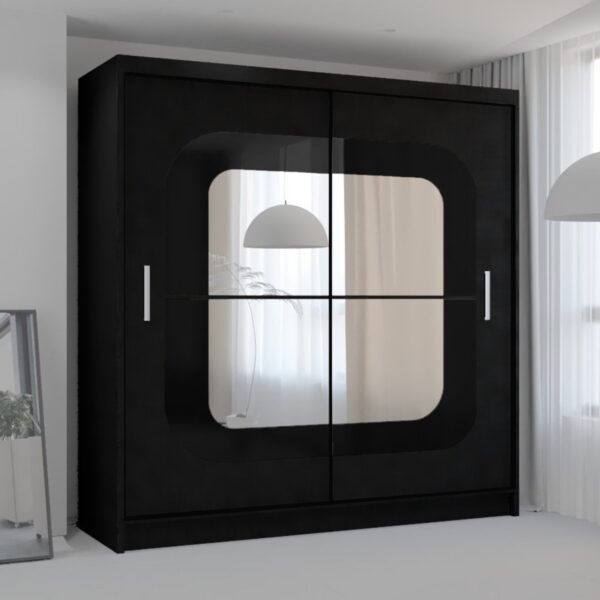 Chase Wardrobe Black, White, Grey and Walnut in 150cm and 203cm