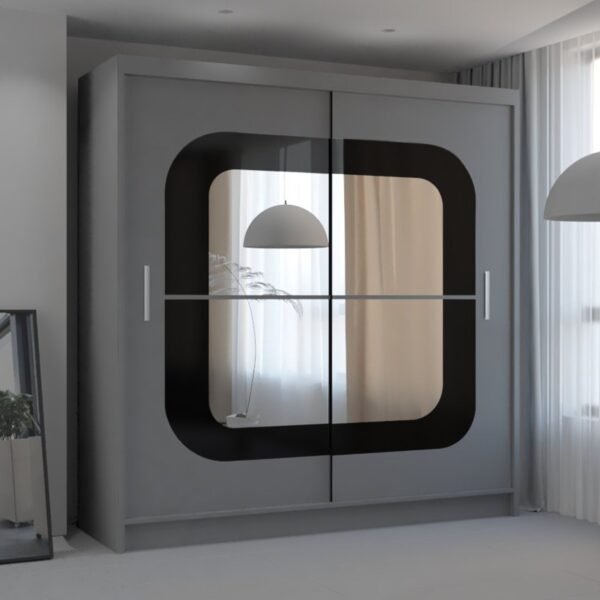 Chase Wardrobe Black, White, Grey and Walnut in 150cm and 203cm