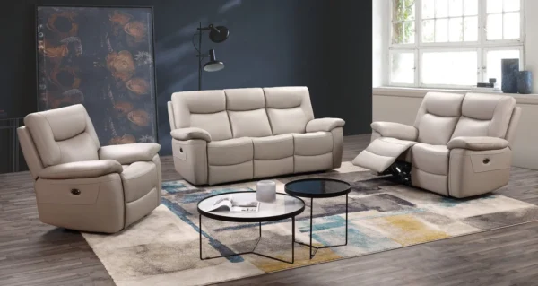 Luci Power Leather Recliner 3+2+1