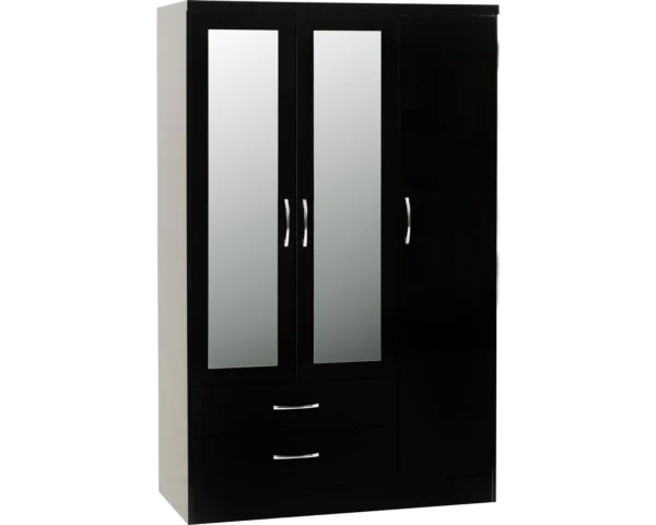 3 Door 2 Drawer Mirrored Wardrobe