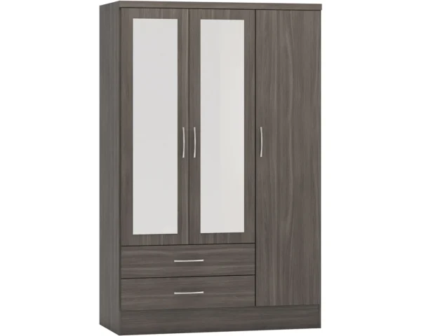 3 Door 2 Drawer Mirrored Wardrobe