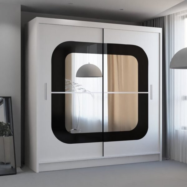 Chase Wardrobe Black, White, Grey and Walnut in 150cm and 203cm