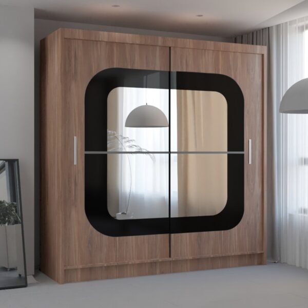 Chase Wardrobe Black, White, Grey and Walnut in 150cm and 203cm